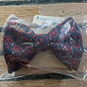 Vintage red and blue clip-on bow tie - NIP!